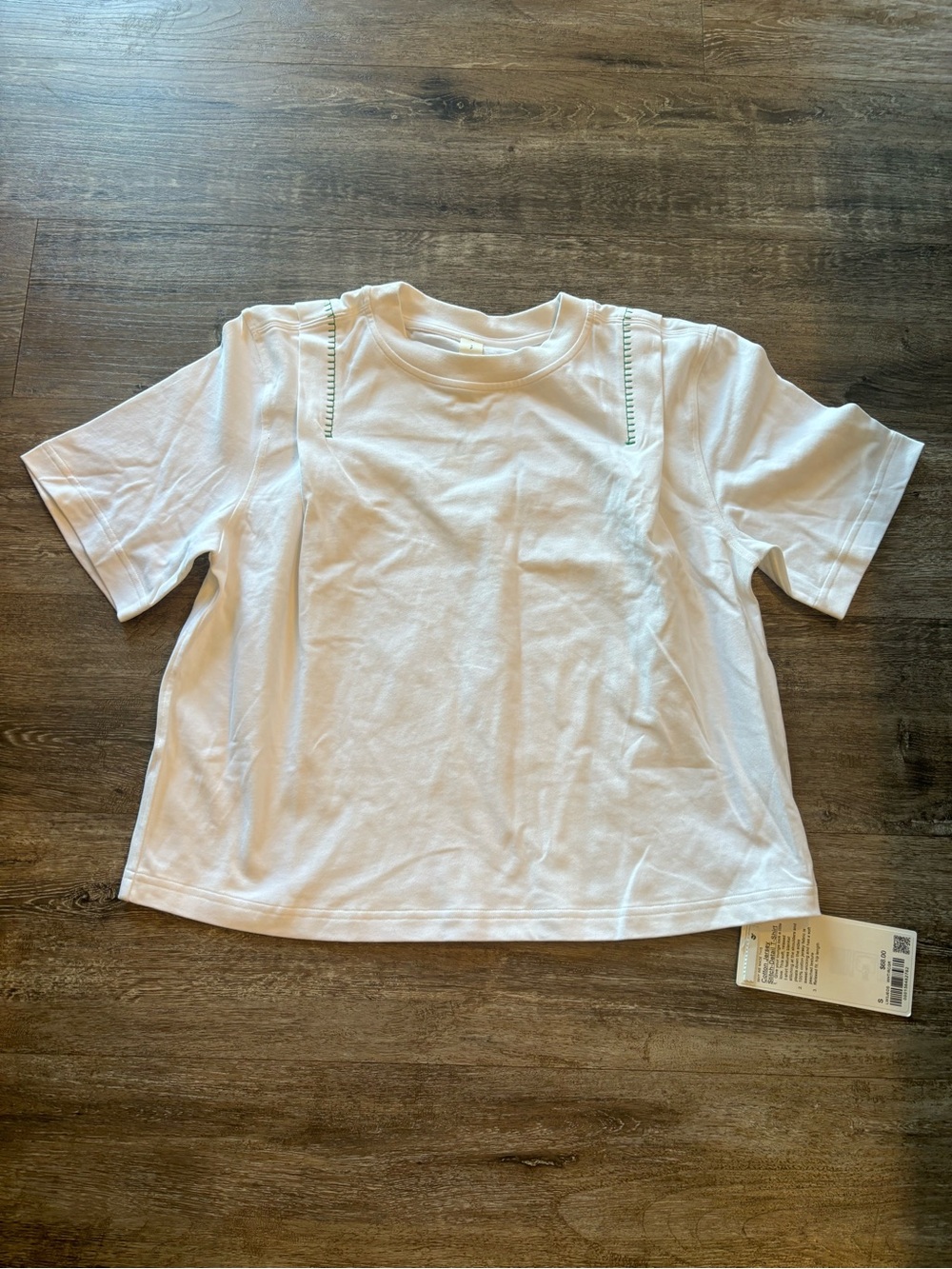lululemon athletica White Short-Sleeve Crew with Contrast Stitch